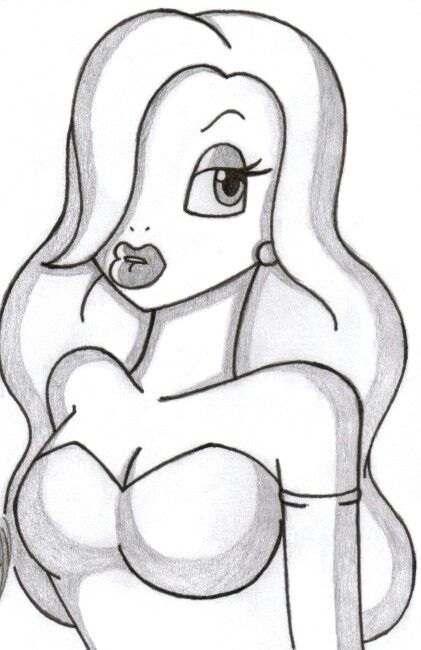 Jessica Rabbit Sketch, Jessica Rabbit Drawing, Jessica Rabbit Art, Jessica Rabbit Cartoon, Easy Graffiti Drawings, Simpsons Drawings, Drawing Sheet, Easy Love Drawings, Meaningful Drawings