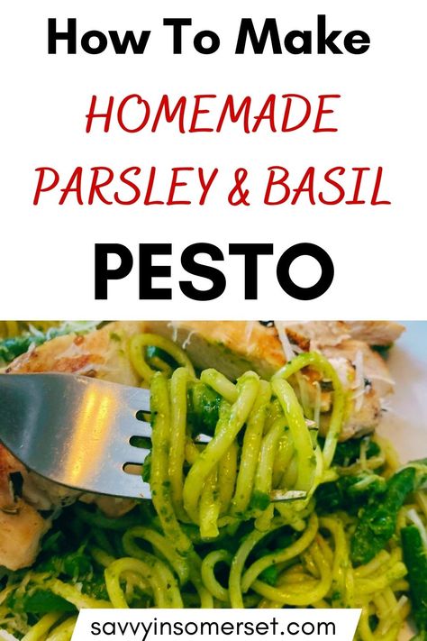 Parsley Pesto Recipe, Fresh Parsley Recipes, Fresh Herb Recipes, Parsley Recipes, Parsley Pesto, Basil Pesto Recipes, Basil Recipes, Basil Pasta, How To Make Pesto