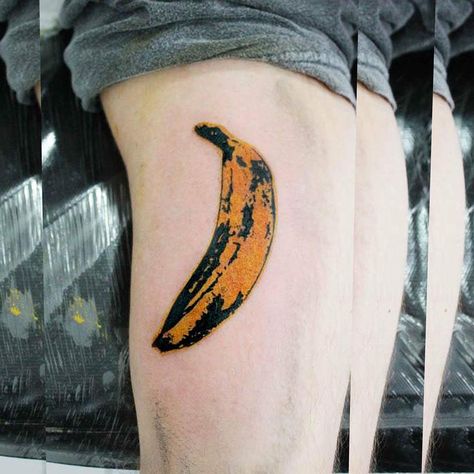 Roger Marx Tattoo on Instagram: “Andy #velvetunderground #andywarhol #velvetundergroundtattoo #loureed #velvetundergroundandnico #andywarholart #albumcover #musictattoo…” Andy Warhol Tattoo, Warhol Tattoo, Yellow Tattoo, True Love Tattoo, Underground Tattoo, The Velvet Underground & Nico, Music Tattoo Sleeves, Flash Tats, Love Tattoo