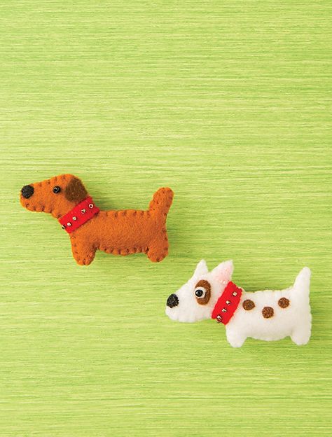 11130 Dixon F'15 Brooch Pattern, Felt Brooches, Dog Template, Felt Dog, Baby Mobil, Felt Owls, Felt Crafts Christmas, Felt Crafts Diy, Sewing Magazines