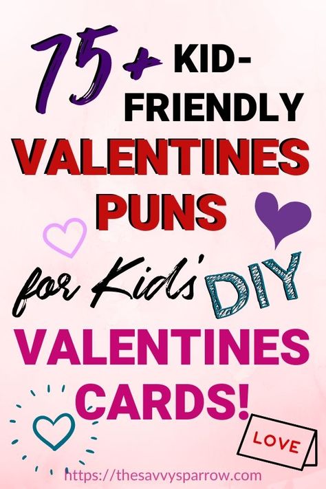 These Valentines puns are perfect for DIY Valentines cards for kids!  Use these funny Valentines puns to make your own handmade Valentines cards for your kids Valentines card exchange at school.  Great ideas for DIY Valentines with Valentines treats! Simple Kids Valentines Cards, Kid’s Valentines Cards, Child Valentine Cards, Cute Valentine Cards For Kids, Valentines Day Card Ideas For Kids, Funny Kids Valentines Cards, Joke Valentine Cards, Heart Puns Valentines Day, Vday Cards Diy For Kids