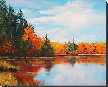 Autumn Lake by Graham Gercken Graham Gercken, Autumn Lake, Lake Painting, Impressionist Landscape, Lake Art, Outdoor Paint, Fall Watercolor, Autumn Scenes, Lake Landscape