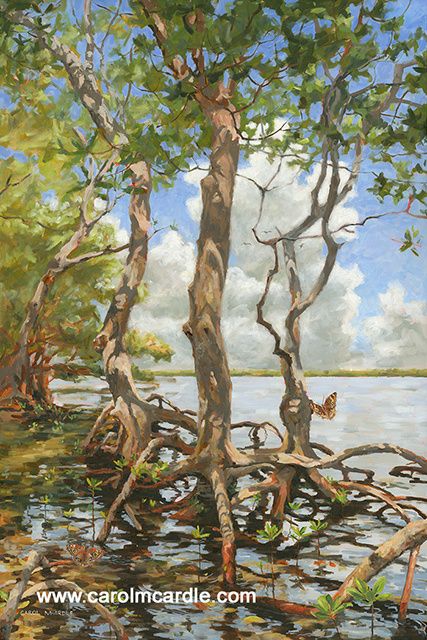 "Lifting me Higher and Higher" Oil on canvas 47.25" x 31.5" Paintings Beach, Grape Painting, Florida Landscape, Beach Paintings, Tropical Trees, Beauty Paintings, Florida Artist, Bird Paintings, Florida Art