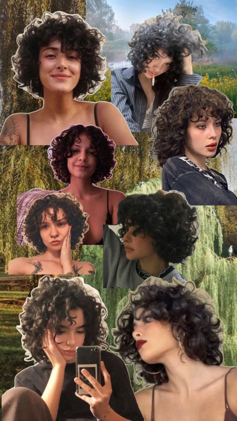 Multi Tone Hair, Multi Tone Hair Color, Wavy Hair 2b, Wavy Hair Short, Shaggy Curly Hair, Graduated Bob Haircuts, Curly Wavy Hair, Graduated Bob, Natural Curly Hair Cuts