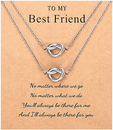 Amazon.com: Best Friend Necklaces for 2 Forever Love Knot Infinity Friendship Necklace Jewelry Bridesmaid Birthday Gifts for 2 Teen Girls Women Best Friend Sisters: Clothing Jewelry For Best Friends, Best Friends Locket, Sisters Necklace For 2, Sister Jewelry For 3, Best Friends Necklaces For 2, Best Friend Necklaces For 2 Unique, Bestie Necklaces For 2, Sister Necklace For 2, Gift Ideas For Girl Best Friend