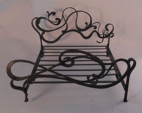 Art Nouveau Bed, Object Reference, Swan House, Art Nouveau Furniture, Iron Bed Frame, Dream Furniture, House Miniatures, Iron Bed, Metal Bed