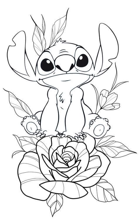 Stitch Tattoos Disney, Disney Traceable Drawings, Stitch Tattoo Stencil, Stiches Dessin, Stitch Colouring Pages, Disney Stitch Tattoo, Stitch Sketch, Lilo And Stitch Tattoo, Stitch Coloring Pages