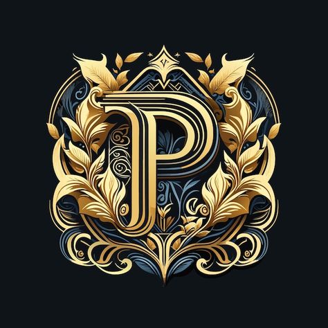 Letter p logo and flat design p logo tem... | Premium Vector #Freepik #vector #elegant-logo #luxury-logo #golden-logo #jewelry-logo P Letter Wallpaper, P Letter Logo Design, Letter P Design, Letter P Logo Design, P Wallpaper, P Letter Design, P Letter Logo, Pr Logo, Letter P Logo