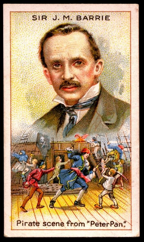 https://flic.kr/p/7vTC3S | Cigarette Card - J.M.Barrie | Millhoff Cigarettes, Men of Genius, 1924.  #23 Sir James Matthew Barrie - Peter Pan. Peter Pan Art, Louis Pasteur, Alfred The Great, J M Barrie, James Matthews, Antique Images, Collector Cards, Collectible Cards, My Dream Car