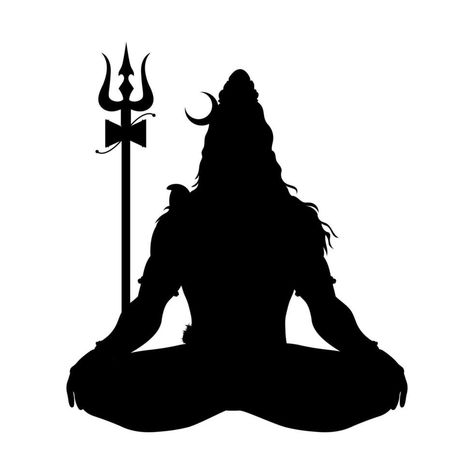 lord shiva sitting meditation silhouette vector illustration Lord Shiva Silhouette, Lord Shiva Clipart, Shiva Silhouette, God Silhouette, Shiva Vector, Meditation Silhouette, Eagle Artwork, House Models, Paper Flower Patterns