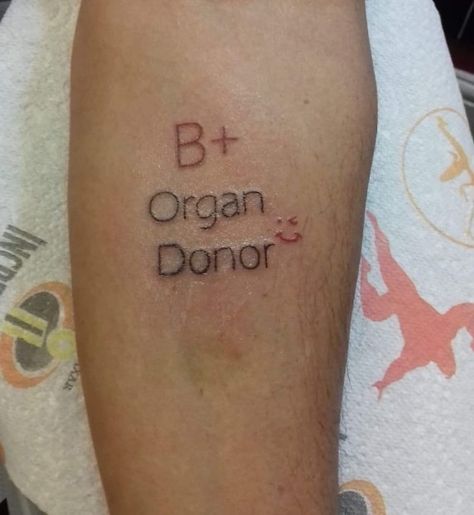 Organ Tattoo Ideas, Pancreas Tattoo, Organ Donation Tattoo Ideas, Organ Tattoo, Blood Type Tattoo, Organ Donor Tattoo, Kidney Donor And Recipient Tattoos, Organ Transplant Art, Medical Alert Tattoo