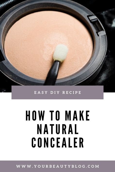 How to make concealer.  Make DIY makeup at home with these easy recipes.  Homemade makeup recipes to make your own concealer to cover blemishes and under eye bags. Diy Makeup Products At Home, How To Make Homemade Concealer, Homemade Concealer Diy, How To Make Make Up At Home, How To Make Your Own Concealer, How To Make Concealer At Home, How To Make Foundation At Home, Diy Concealer Recipe, How To Make Makeup