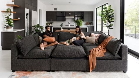 Albany Park wants to make it easier for shoppers to buy sofas and sectionals with fast shipping and easy assembly. Couch Alternatives, The Cloud Couch, Deep Seated Couch, Cloud Couch, Deep Couch, Albany Park, Parks Furniture, Large Family Rooms, Comfy Couch