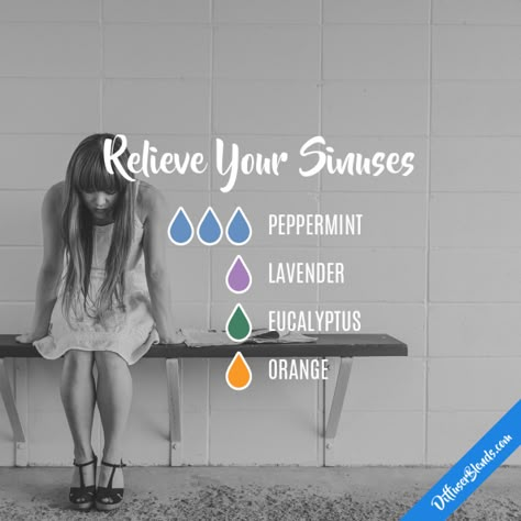 Relieve Your Sinuses - Essential Oil Diffuser Blend Essential Oil Combinations, Essential Oil Diffuser Blends Recipes, Essential Oil Remedy, Essential Oil Diffuser Recipes, Yl Essential Oils, Essential Oil Mixes, Essential Oil Blends Recipes, Diffuser Blend, Living Essentials Oils