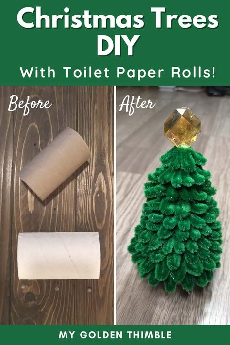 Toilet Paper Roll Christmas Trees DIY. Easy Tutorial. Christmas Tree Made From Toilet Paper Rolls, Christmas Trees Made From Toilet Paper Rolls, Toilet Paper Roll Garland Diy, Toilet Paper Tubes Crafts, Toilet Roll Trees, Toilet Roll Christmas Trees, Toilet Paper Roll Crafts Christmas Tree, Toilet Paper Tube Christmas Crafts, Toilet Paper Roll Trees