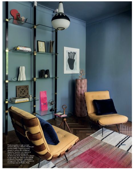 Giacomo Totti op Instagram: "Thank you @dlarepubblicamagazine for publishing my last project developed with @_andreamaino_ . Photo by @helenio_barbetta text by Sara Dal…" Colorful Mid Century Modern, Colorful Apartment, Cosy Interior, Apartment Chic, Italian Interior, 21 July, Minimalist Interior Design, Interior Architect, June 21