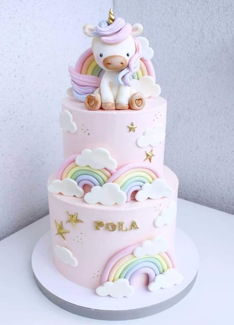 Unicorn And Rainbow Cake, Unicorn Pasta, Unicorn Theme Cake, Fondant Unicorn Cake Toppers, Unicorn Cake Design, Unicorn Birthday Party Cake, Rainbow Unicorn Cake, My Little Pony Cake