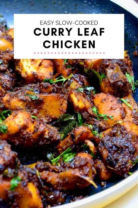 Curry Leaf Rice, Curry Leaf Chicken, Fresh Curry Leaves Recipes, Curry Leaves Chicken Recipe, Recipes With Curry Leaves, Dry Curry Recipes, Curry Leaf Recipes, Oven Curry Chicken, Dry Chicken Recipes Indian