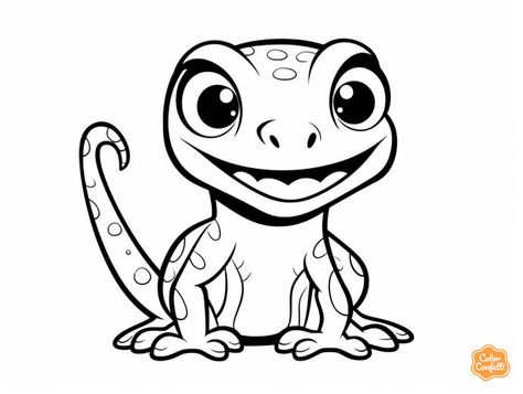 illustration of Gecko coloring page for download Gecko Template Free Printable, Gecko Coloring Page, Reptiles Coloring Pages, Lizard Coloring Pages, Tokay Gecko Drawing, Mandala Turtle, Leopard Gecko, Fantasy Fairy, Lizards