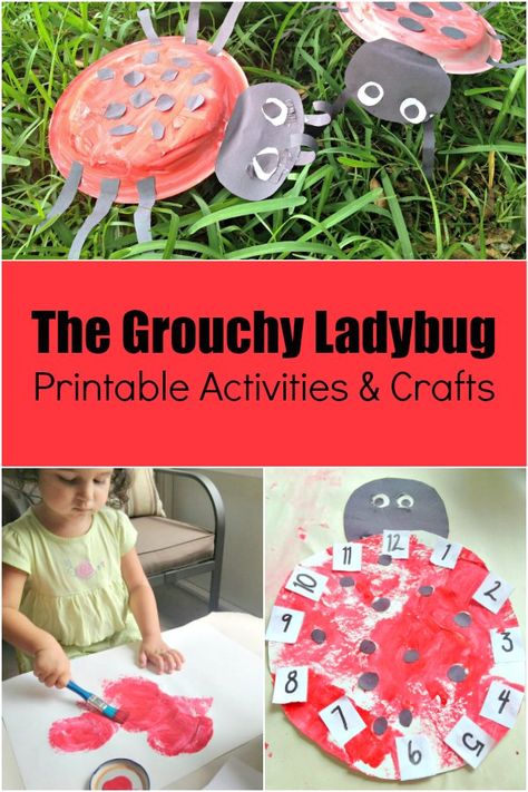 The Grouchy Ladybug Activities, Reindeer Stem, Grouchy Ladybug Activities, Ladybug Activities, Ladybugs Preschool, The Grouchy Ladybug, Eric Carle Activities, Grouchy Ladybug, Origami Paper Flowers