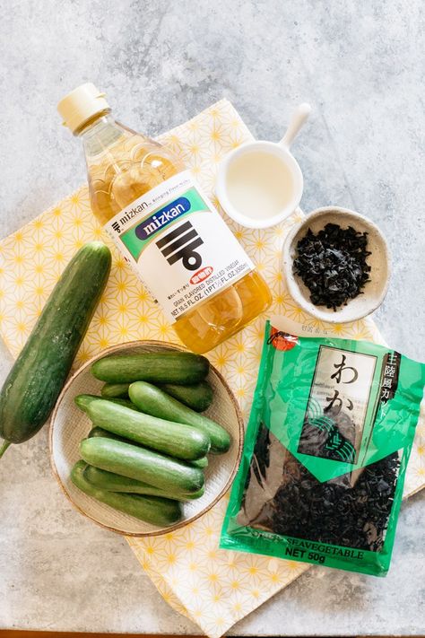 Cucumber Seaweed Salad, 2024 Hobbies, Wakame Salad, Japanese Cucumber Salad, Cucumber Salad Vinegar, Japanese Side Dish, Pickle Recipes Homemade, Japanese Salad, Cucumber Varieties