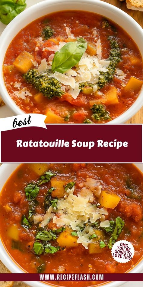 Warm up with this Ratatouille Soup Recipe, a delightful blend of fresh vegetables and rich flavors. Perfectly seasoned, it’s a nourishing bowl of comfort that highlights the essence of traditional soup. Enjoy a healthy, vibrant meal that’s easy to prepare and perfect for any day of the week! Ratatouille Soup, Easy Ratatouille, Parsley Potatoes, Brown Mushroom, Marjoram, Lemon Balm, Day Of The Week, Yellow Onion, Fresh Vegetables