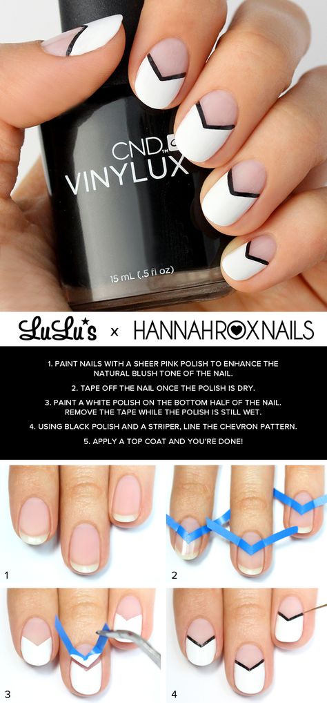 Visit www.oceansofbeauty.com for EZ Dip Gel Powder. It is so easy to DIY EZdip! No lamps needed, lasts 2-3 weeks! #frenchnails #easynails #americannails #whitetips #ezdip #gelnails #nailart Nailart Tutorial, Black And White Nail Designs, Chevron Nails, Space Nails, Easy Nails, White Nail Designs, Black Nail Designs, Super Nails, Trendy Nail Design