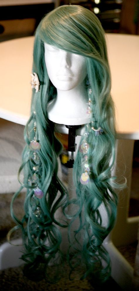 Diy Mermaid Hair, Disassociative Identity, Fish Hair Clip, Mermaid Hair Extensions, Fish Hair, Glue In Hair Extensions, Mermaid Wig, Mermaid Cosplay, Mermaid Parade