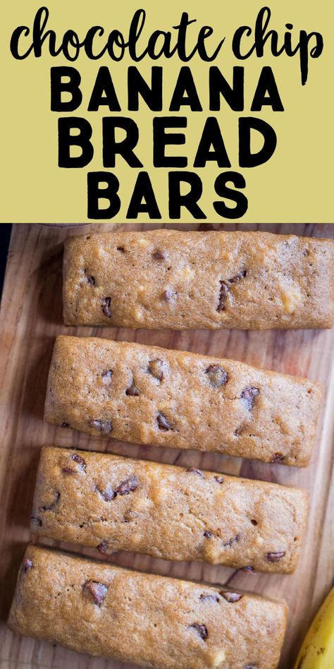 These Chocolate Chip Banana Bread Bars are easy to make using a granola bar mold and they're so fun for kids to eat! Enjoy them for breakfast, pack them in lunches or have them ready as an after school snack. These Banana Bread Bars are freezer friendly so they make a big batch to have on hand all the time! #bananabread #kidfriendly #healthysnack #mealprepbreakfast #afterschoolsnack Fruit Cereal Bars, Healthy Snacks With Tortillas, Snack Ideas To Go, Banana Recipes Freezer Friendly, Granola Bites For Kids, Easy Homemade School Snacks, Cheap School Snacks, Hearty Snacks For Kids, No Bread Lunch Ideas For Kids