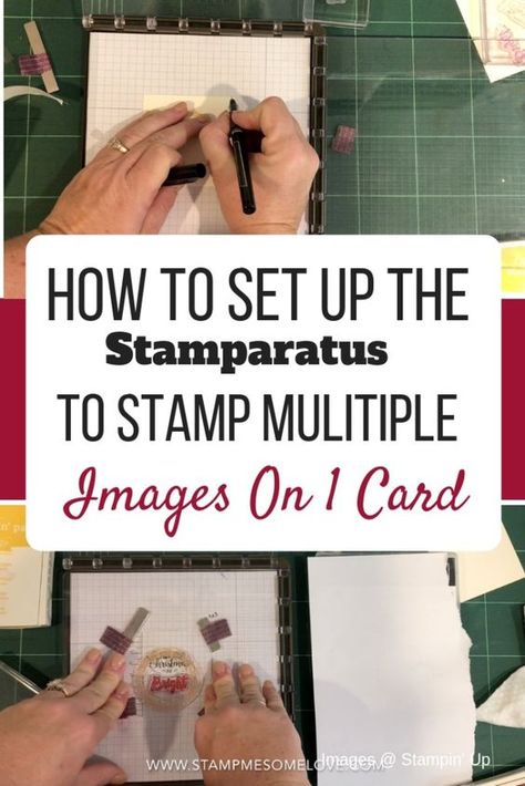 How to Set Up Stamparatus to Stamp Multiple Images. Make cards more efficient. Create beautiful cards. Stamparatus techniques | stamparatus cards | stamparatus videos #stampmesomelove #stampinup Stamparatus Techniques, Making Stamps, Card Making Tools, Stampin Up Birthday Cards, Pet Sympathy Cards, Stamp Tutorial, Paper Craft Tutorials, Card Making Tips, Rainbow Card