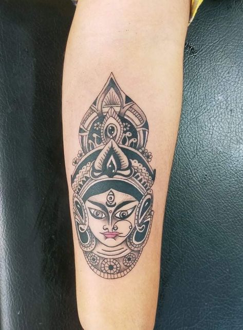 Durga Maa Tattoo Design, Maa Durga Tattoo, Durga Maa Tattoo, Devi Tattoo, Durga Tattoo, Maa Tattoo Designs, Maa Tattoo, Protection Tattoo, Best Couple Tattoos