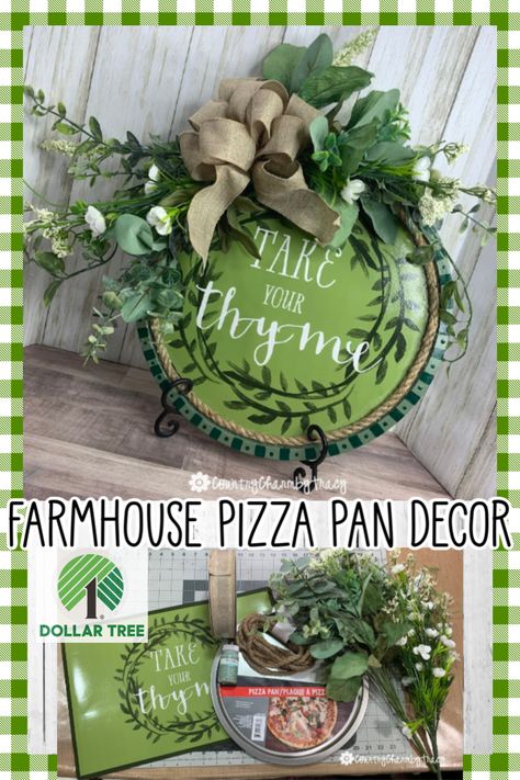 Tracy Youtube, Dollar Tree Farmhouse, Prestige Worldwide, Dollar Diy, Trending Crafts, Pizza Pans, Tree Sign, Shabby Tree, Pizza Pan