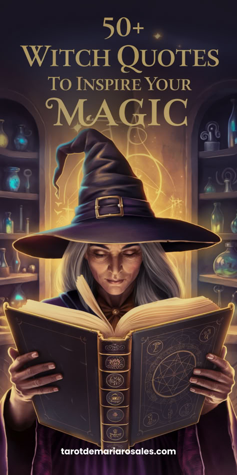 Discover a collection of over 50 enchanting witch quotes to ignite your inner magic and inspire your mystical journey. Embrace the wisdom and power of these words as you delve deeper into the magical world. Perfect for witches, mystics, and anyone looking for a touch of enchantment. 🧙‍♀️🔮 #WitchQuotes #MagicInspiration #MysticalJourney Witch Library, Pagan Quotes, Witchy Quotes, To Be A Witch, Wiccan Rituals, Witch Spells, Witch Quotes, Witch Tips, Purple Door