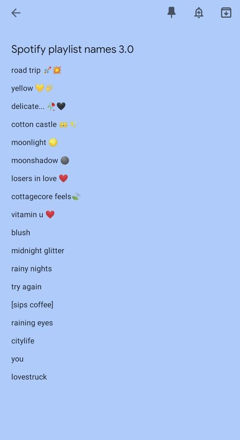 One Word Playlist Names, Spotify Playlist Names Emojis, Playlist Names Aesthetic, Aesthetic Sentences, Aesthetic Emojis Combinations, Vibe Playlist, Spotify Playlist Name, Emojis Combinations, Good Playlists