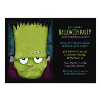 Grumpy Frankenstein's Monster Halloween Party Card Monster Halloween Party, Halloween Bridal Party, Halloween Invitations Kids, Costume Party Invitations, Spooky Food, Halloween Birthday Invitations, Monster Halloween, Invitation Halloween, Halloween Party Invitation