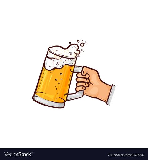 Hand Holding Mug, Beer Drawing, Mug Of Beer, Beer Illustration, Big Mug, Cork Ideas, Procreate Ipad Art, Sketch Style, Male Hands