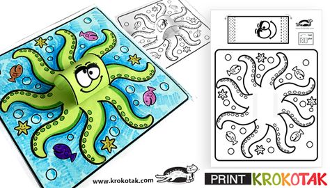 Build An Octopus Printable, Ocean Templates Free Printable, Free Printable Sea Creatures, Ocean Creatures Crafts, Sea Animals Activities For Preschool, Octopus Crafts For Kids, Sea Creature Crafts, Sea Animals Craft, Octopus Template