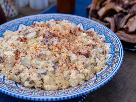 Get Aunt TC's Potato Salad Recipe from Food Network Salad Recipes Creamy, Delicious Miss Brown, Picnic Salads, Kardea Brown, Potato Salad Recipes, Fries Recipes, Mashed Potato Pancakes, Potatoe Salad, Gluten Free Flatbread