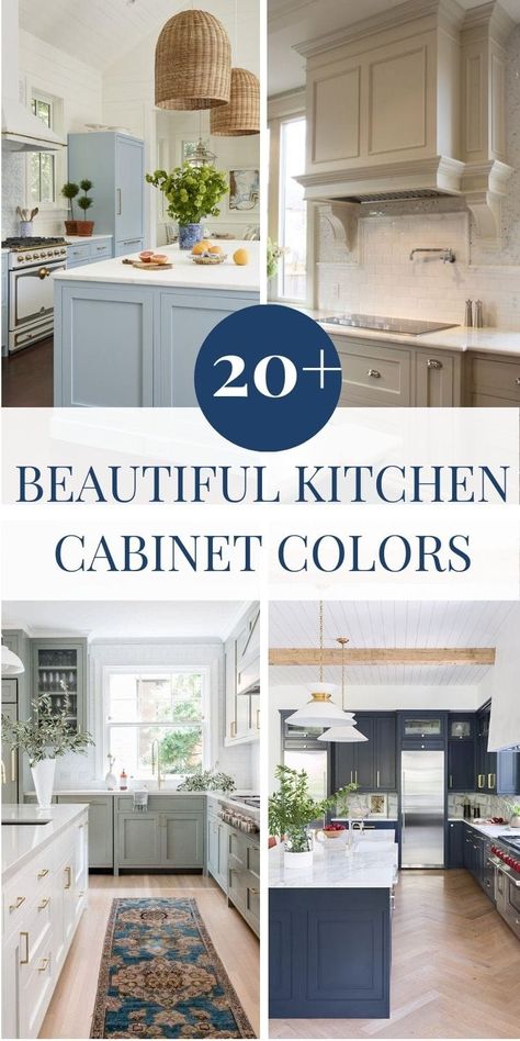 Whether you're looking for white kitchen cabinets or another paint color, these beautiful kitchen cabinet colors are sure to inspire you! #kitchen #paintcolors #kitchenpaint #ABlissfulNest Kitchen Cabinets Designs, Blue Gray Kitchen Cabinets, Cabinet Color Ideas, Grey Kitchen Colors, Dark Grey Kitchen Cabinets, Kitchen Cabinet Color, Grey Blue Kitchen, Timeless Kitchen Design, Cocina Shabby Chic