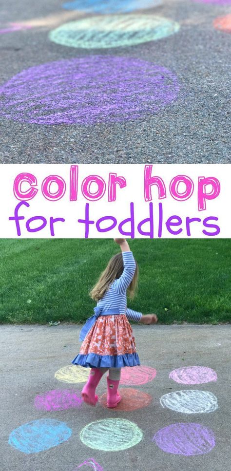 Color Hop for Toddlers Outdoor Toddler Activities, Outdoor Activities For Toddlers, Toddler Outdoor, Gross Motor Activities, Toddler Summer, Outdoor Activities For Kids, Games For Toddlers, Toddler Learning Activities, Toddler Fun