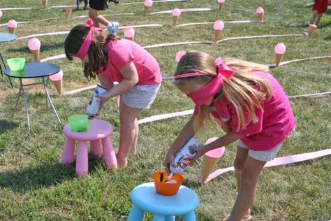 Ice Cream Party Games, Kids Ice Cream Party, Ice Cream Sundae Party, Ice Cream Social Party, Ice Cream Birthday Party Theme, Sundae Party, Ice Cream Games, Survivor Party, Ice Cream Party Theme