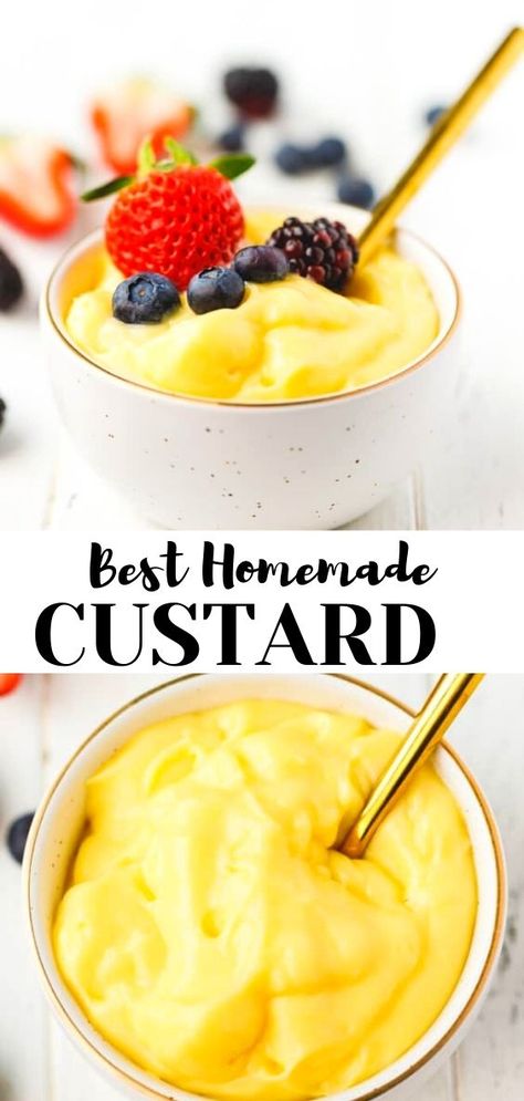 Homemade Custard Pudding, How To Make Vanilla Custard, How To Make Custard Pudding, Tart Cream Filling, How To Make Custard Easy, Custard Recipe Videos, Vanilla Custard Recipe Easy, Pastry Creme Recipe, Best Custard Recipe