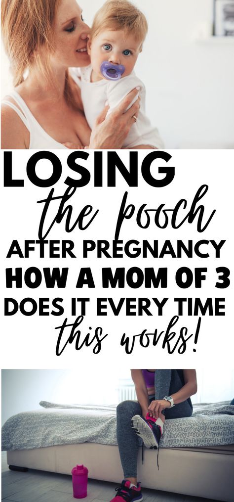 How this mom of three lost the pooch after three pregnancies, and her best tips to help you do it too. #newmommy #postpartum #postpartumpooch #weightloss #breastfeeding Postpartum Advice, Mommy Pooch, Postpartum Workouts, Postpartum Workout, Post Pregnancy Workout, Postpartum Fitness, Postpartum Health, Third Pregnancy, Flatten Tummy