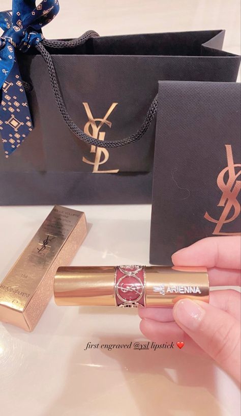 Ysl Engraved Lipstick, Engraved Lipstick, Lipstick Names, Dior Lipgloss, Ysl Lipstick, Bridesmaids Proposal, Asking Bridesmaids, Bridesmaid Boxes, Creative Photography Techniques