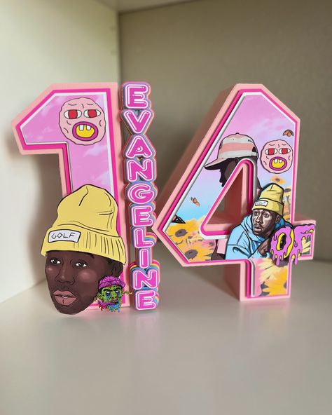 Tyler The Creator 3D Numbers is now available in my shop #tylerthecreator #3dnumbers #partydecorations #party #14yearsold #tylerthecreatordecor Tyler The Creator Party Ideas, Tyler The Creator Party, Tyler The Creator Birthday, 3d Numbers, Tyler The Creator, May 23, Birthday Party Themes, I Shop, Party Ideas