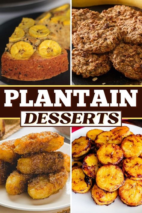 Try these plantain desserts for a sweet taste of the tropics! From cake to brownies to cookies and muffins, these recipes will make you love plantains. Plantain Dessert Recipes, Plantain Recipes Sweet, Fried Plantain Recipe, Plantain Bread, Sweet Fried Plantains, Dominicano Recipes, Baked Plantains, Sweet Banana Bread, Plantain Recipes