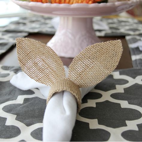 Easter Bunny Napkin Rings – The Scoop for Mommies Easter Napkin Rings, Bunny Napkin Rings, Easter Napkins Rings, Burlap Napkins, Burlap Bunny, Easter Napkins, Bunny Napkins, Easter Bunny Ears, Easter Crochet Patterns