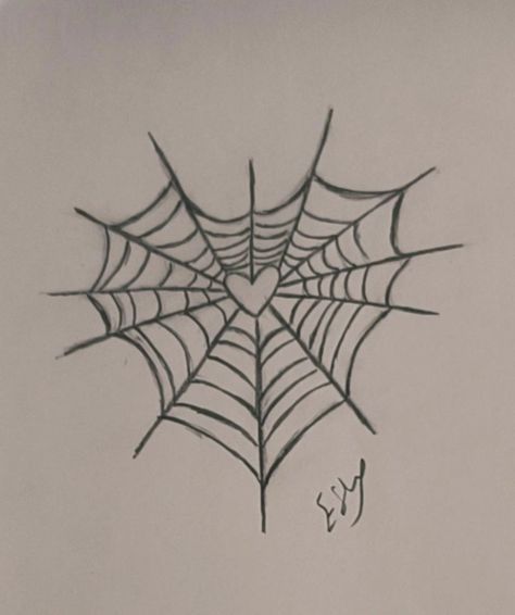 8.6.2023 #art #heart #spider_web Spider Web Drawing Aesthetic, Simple Spider Web Drawing, How To Draw Spider Webs, Spider Doodle Simple, How To Draw A Web, Heart Web Drawing, Sceches Drawing Easy, How To Draw Spider Web, Spider Web Drawing Easy