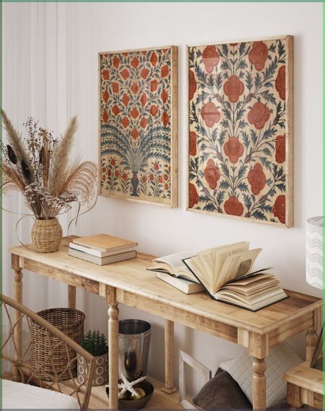 Pakistani House Decor, South Asian House Decor, Indian Inspired Interior, Modern South Asian Home Decor, Sideboard Wall Decor, Framed Prints On Wall, South Asian Home Decor, Modern Indian Decor, Indian Inspired Home