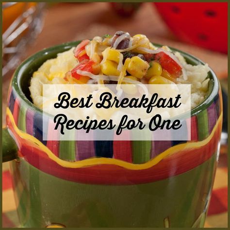 Breakfast Recipes For One, Breakfast For One Person, Breakfast Ideas For One, Recipes For One Person, Breakfast For One, Batch Baking, One Person Meals, Recipe For 1, Recipes For One